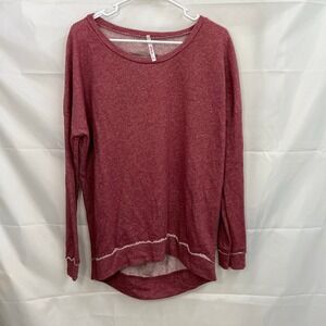 M.C women's reddish pink cutout cotton loungewear casual long sleeve‎ shirt XL
